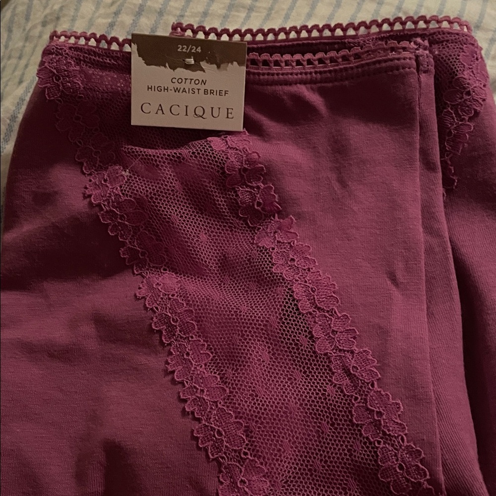 Cacique Plum Lace High-Waist Brief size 22/24 very pretty